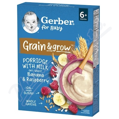 Gerber Ml.kaše pšen.-oves.malina banán 200g 6M+