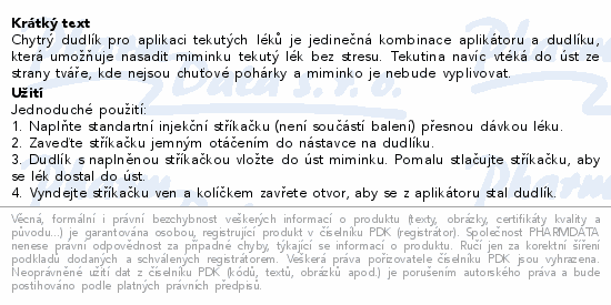 Fridababy MediFrida dudlík na dávkování léků 0+