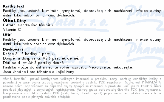 Müllerovy pastilky s isl.lišej.bez cukru 12ks ZP