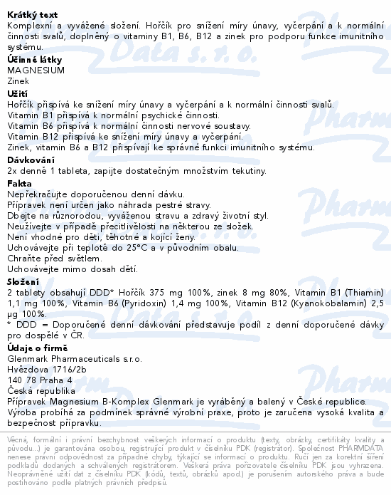 Magnesium B-komplex Glenmark tbl.60