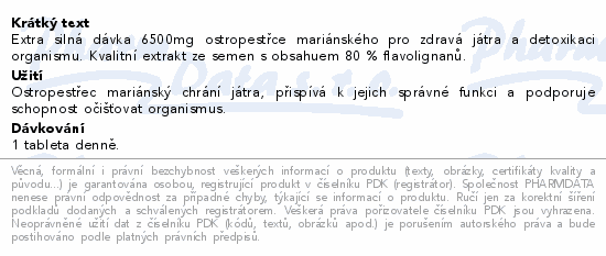 GS Ostropestřec 6500mg tbl.60+10