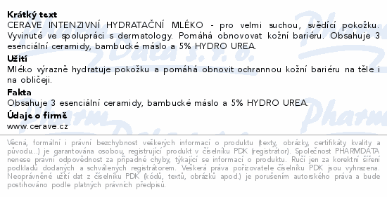 CeraVe Intentivní hydratační mléko 473ml