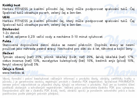 HERBEX Spalovač tuků čaj 20x1.5g