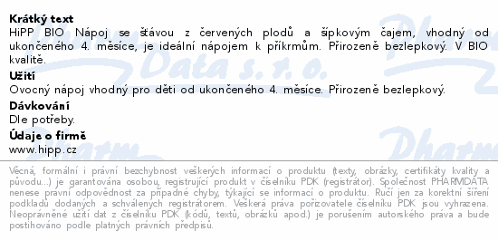 HiPP Šípkový čaj+ovocná šťáva BIO 4/6m 500ml